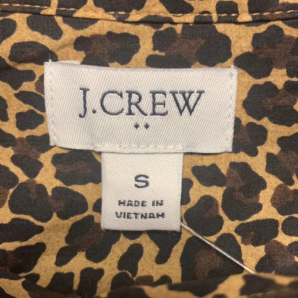 NWT J Crew leopard print long sleeve blouse S